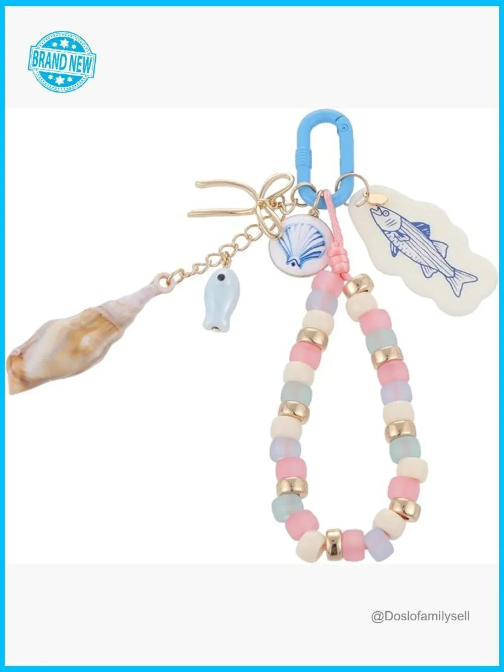 Seashell Conch Keychain Bag Charm Coastal Boho Summer Beach Accessory